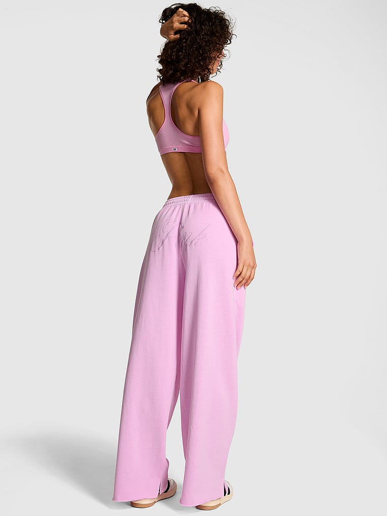 PINK Campus Fleece™ Geniş Ayaq Ayrılmış Ətəkli Tünd Geyim