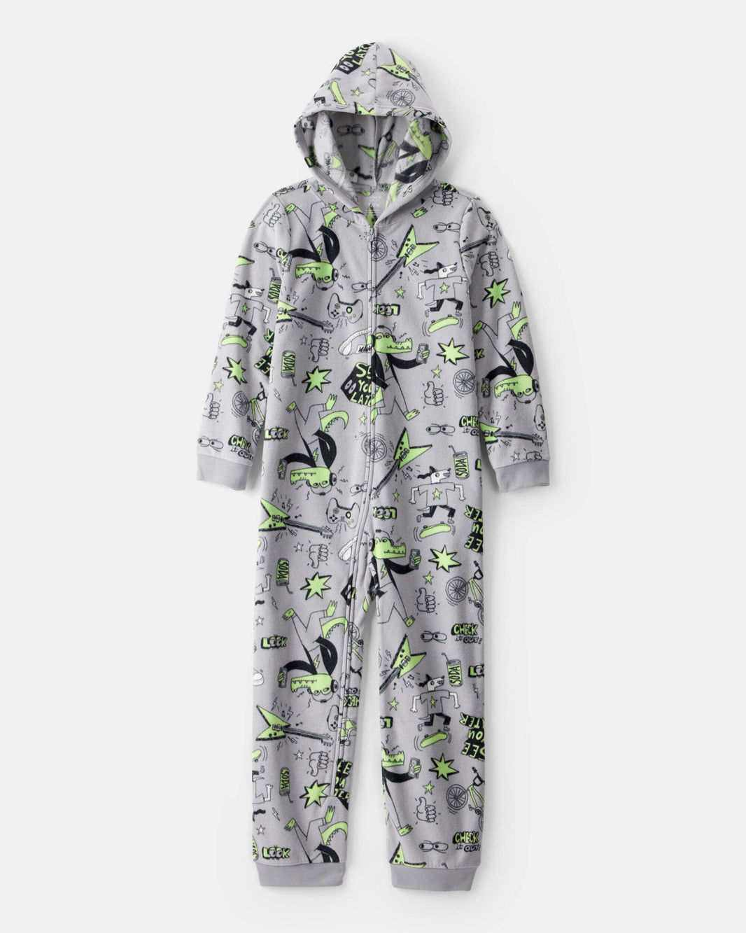 Carter's Oğlan Timsah Fleece Geniş Oturan Bir Parçalı Pijama