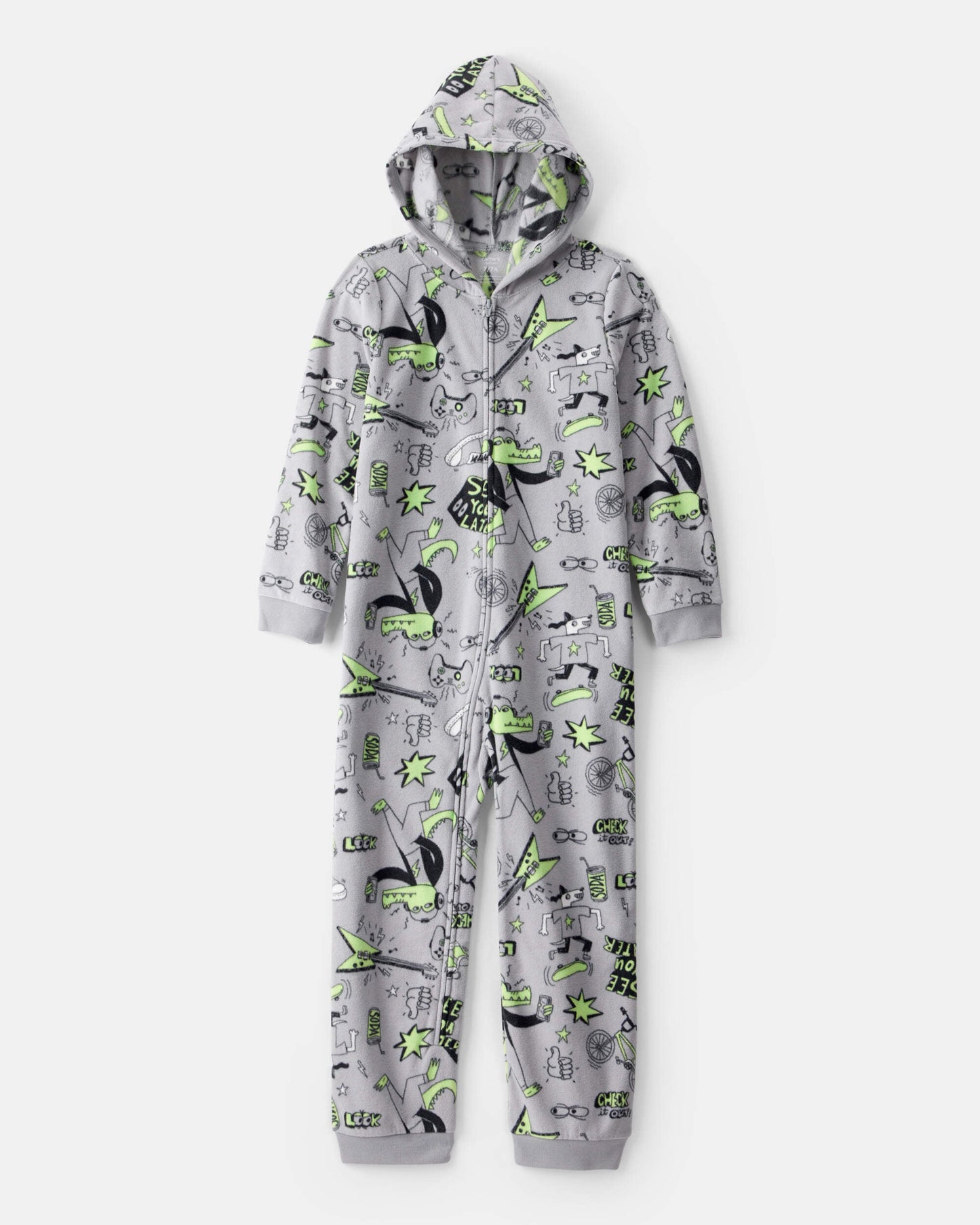 Carter's Oğlan Timsah Fleece Geniş Oturan Bir Parçalı Pijama
