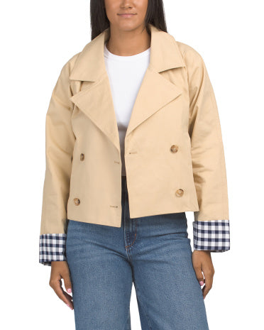 CUPCAKES &amp; CASHMERE Kəmərli Qısaldılmış Trench Gödəkçə