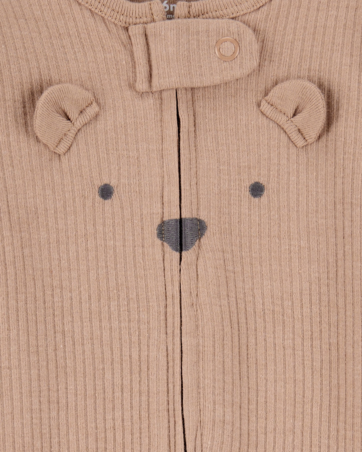 Carter's Baby Bear 2-Way Zip Ribbed Yuxu və Oyun Pijamalar - Qəhvəyi