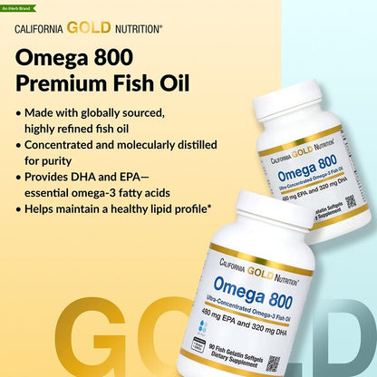 California Gold Nutrition Omega 800 Balıq Yağı 90 Kapsula