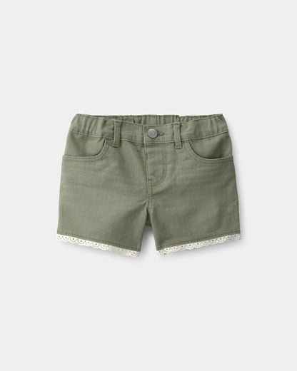 Carter's Uşaq Qız Öyküncə Trim Twill Şalvarları - Zeytun