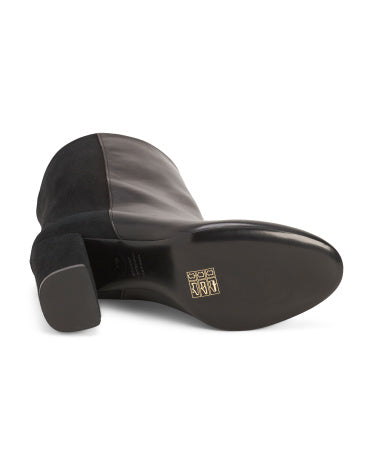 STUART WEITZMAN Made In Spain Dəri 5050 Strut Blok Topuqlu Çəkmə