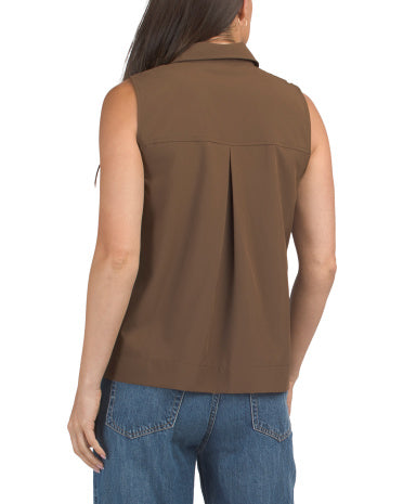 MODERN WORKS Super Stretch Kolsuz Yakalı Bluzka