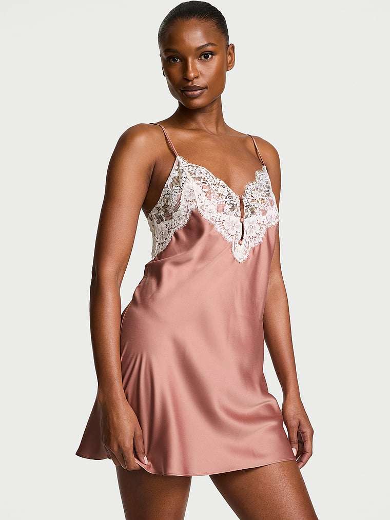 Victoria's Secret Satin Dantelli Qısa Slip Geyim YoxYox