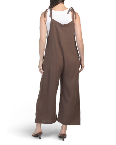 HUNTER &amp; BROWN Kətən Qarışımlı Tulumbaca Bağlı Omuzlar İlə