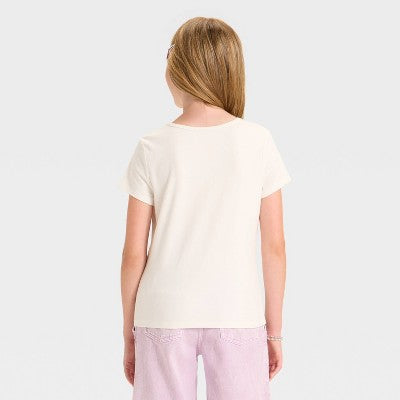 Cat & Jack Qız Qısa Tərəvəz Uyğun T-Shirt Yaşıl L