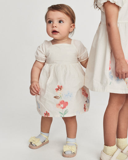 Carter's Qız Uşaq Puff Tarzı Çiçəkli Geyim - Krem