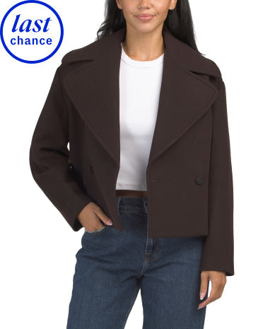 Wool Blend City Me Kəsilmiş Peacoat