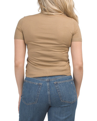 Wool Basic Tee Style Regal Sweater Yün Əsas Tişört