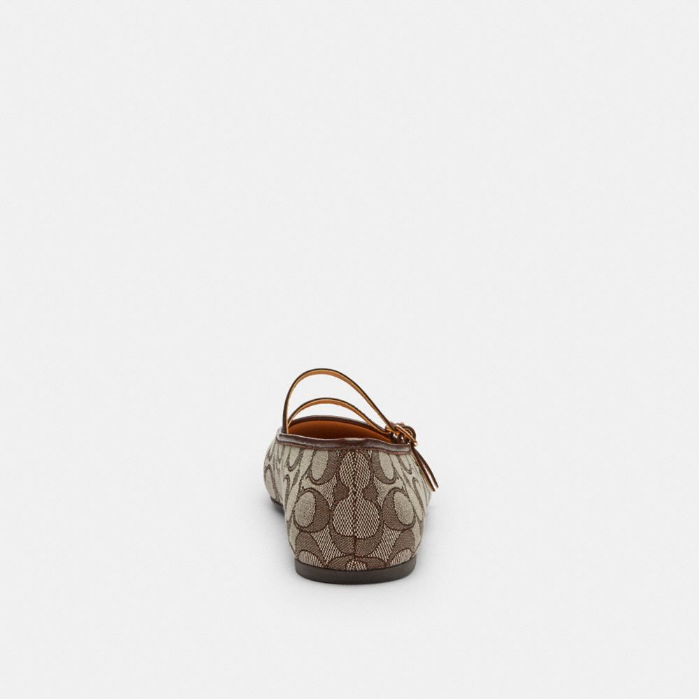 Coach İkili Tokalı Mary Jane Signature Jacquard