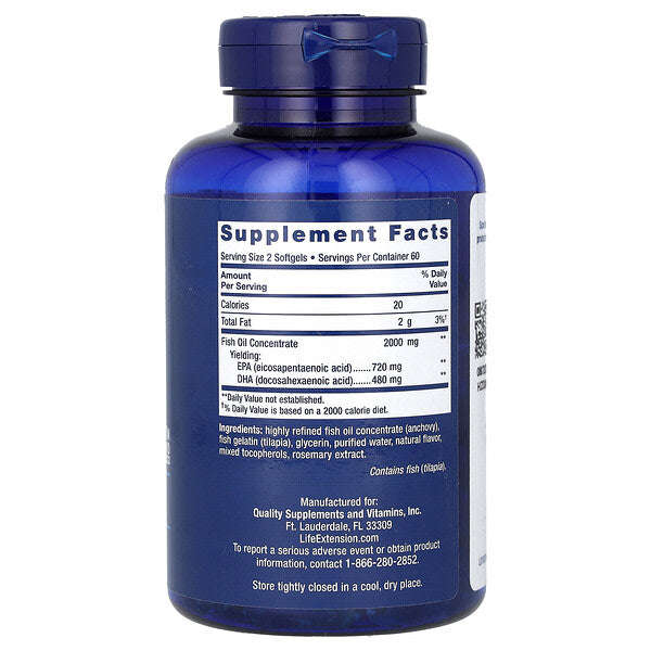 Life Extension Mega EPA DHA 120 Soft Kapsul 1000 Mg Soft Kapsul üçün YoxYox