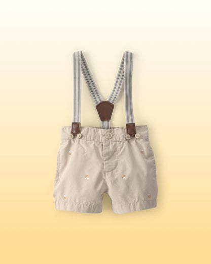 OshKosh B'gosh Uşaq Oğlan Disney© Winnie the Pooh Bal Arısı Askılı Şortlar - Xaki YoxYox