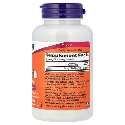 Now Foods Biotin 5000 Mcg 120 Bitki Kapsulu