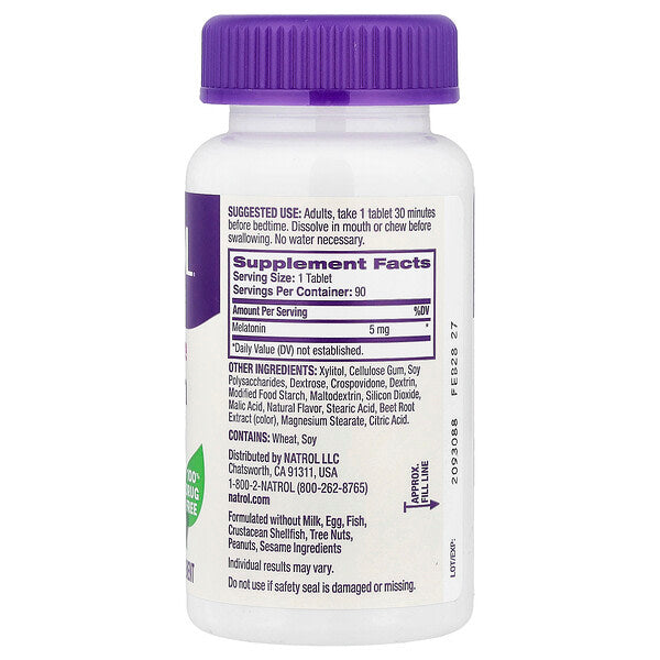 Natrol Melatonin Fast Dissolve Çiyələk 5 Mg 90 Tablet