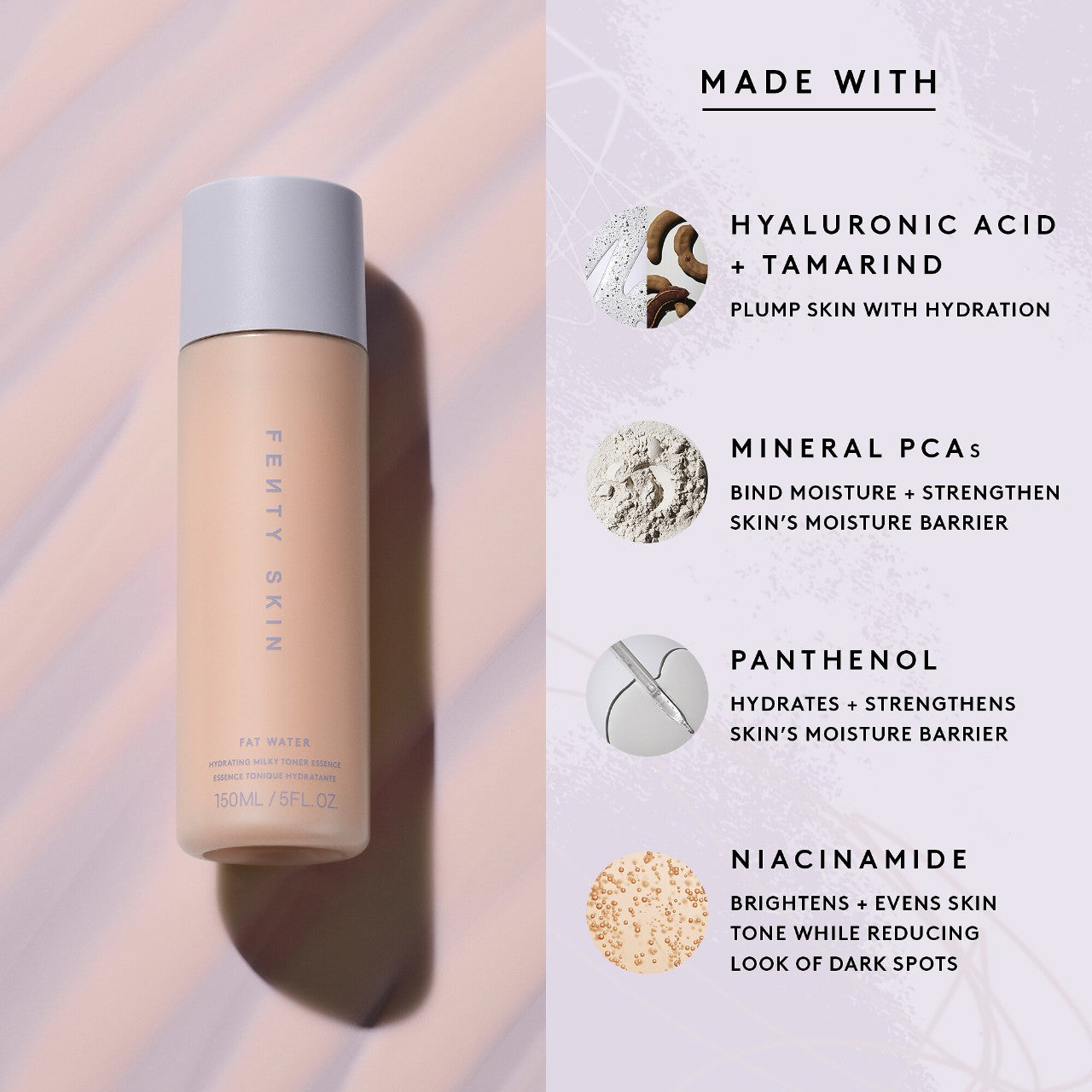 Fenty Beauty by Rihanna Fat Water Hyaluronic Acid və Tamarind ilə Nəmləndirici Süt Toneri Esensiyası
