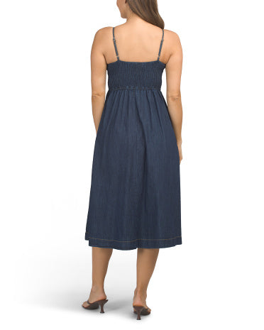 JAPNA Denim Corset Üst Maksi Geyim