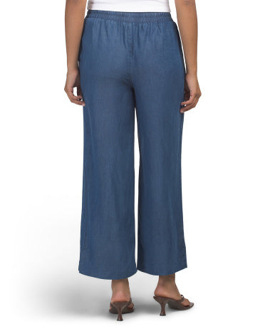 JONES NEW YORK SIGNATURE Elastik Belli Geniş Paça Şalvar Trim Detalı İle