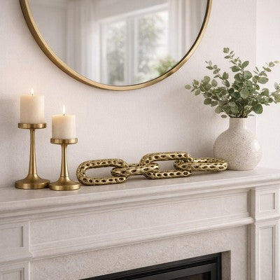 SAGEBROOK HOME Müasir Zəncirvari Heykəl Ev Dekorası üçün Accent - Otaq, Qonaq Otağı, Vanna Otağı və Ofis Dekorası üçün Ideal Stilli Ornamentlər - 1", Qızıl və Metallik