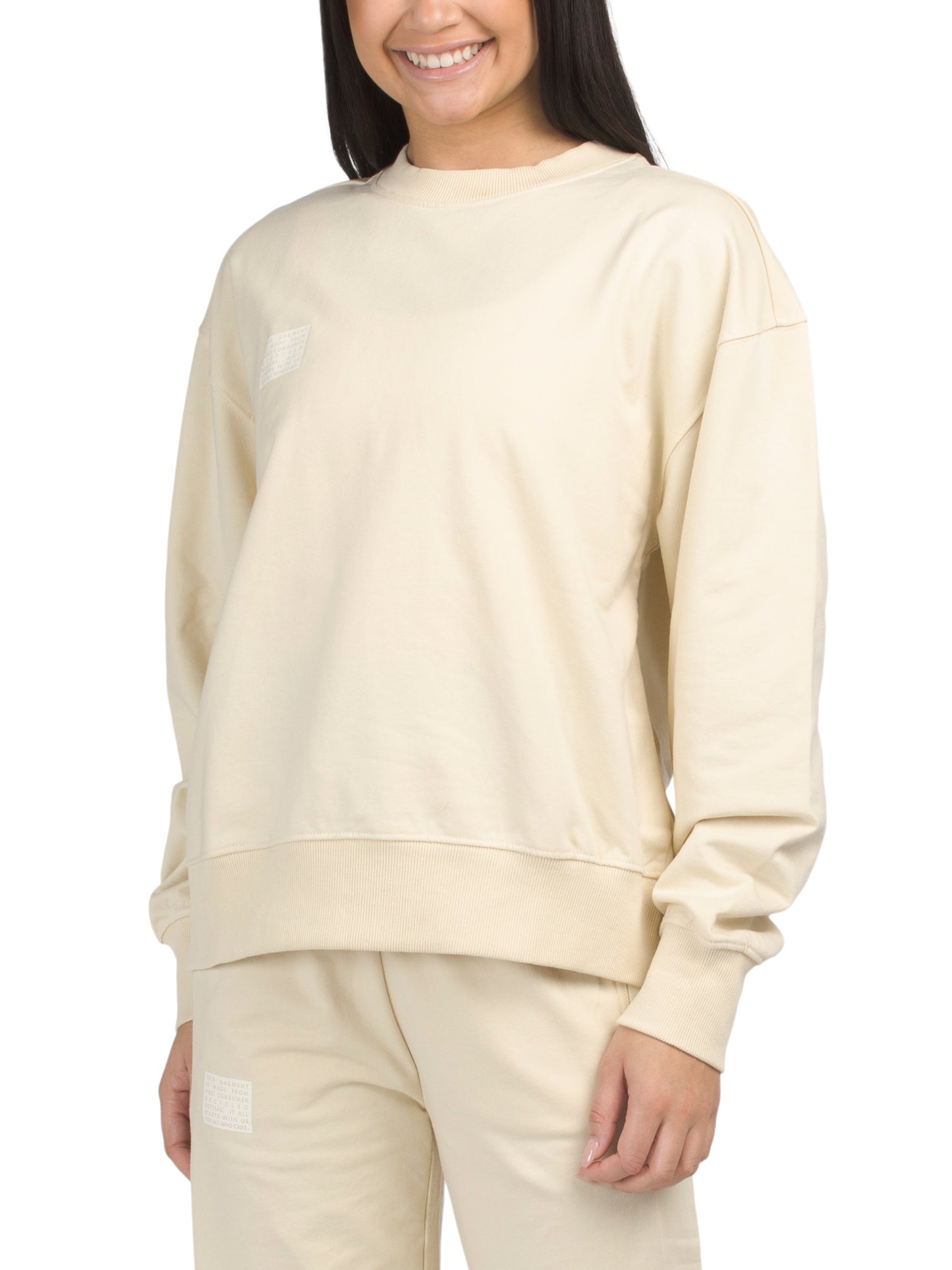 NOIZE Recycled Gündəlik Geyim Boyfriend Crew Neck Huddi