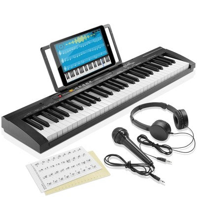Ashthorpe 61 Düymə Rəqəmsal Elektronik Klaviatura Pianino Başlanğıcçılar üçün Qulaqlıq və Mikrofon ilə