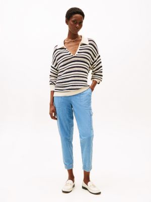 Tommy Hilfiger Kəmərli Kargo Joqger, Açıq Yuma Chambray
