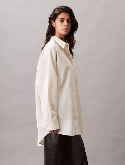Calvin Klein Viskoз Qarışımlı Rahat Düymə Köynəyi