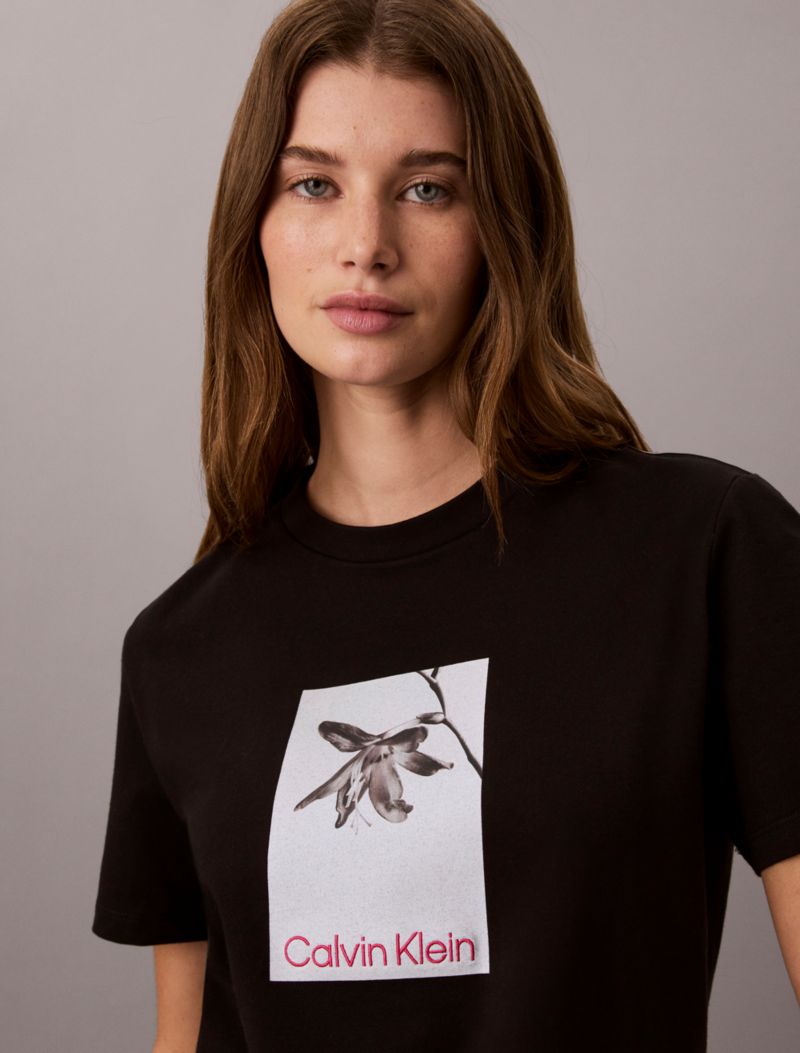 Calvin Klein Floral Photo Graphic Klassik Köynək