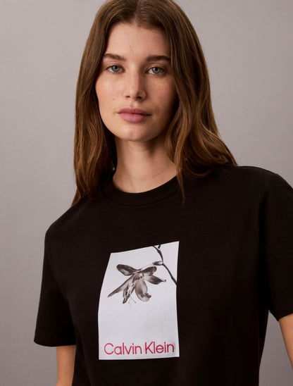 Calvin Klein Floral Photo Graphic Klassik Köynək