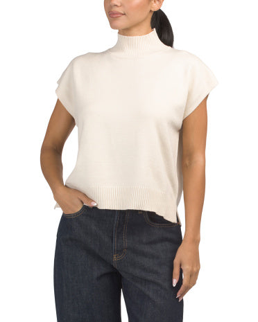MAX STUDIO LONDON Qısa T袖lü Mock Neck Sviter