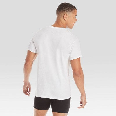 Hanes Kişi Nəmlik Çəkən Ekipaj Boynulu Könəkçə 10lu Paket - Ağ XL