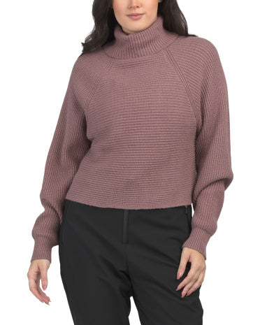 TAVI Alpine Knit Turtleneck Çəhrayı Yumşaq və Rahat Aprè-Ski Svitər