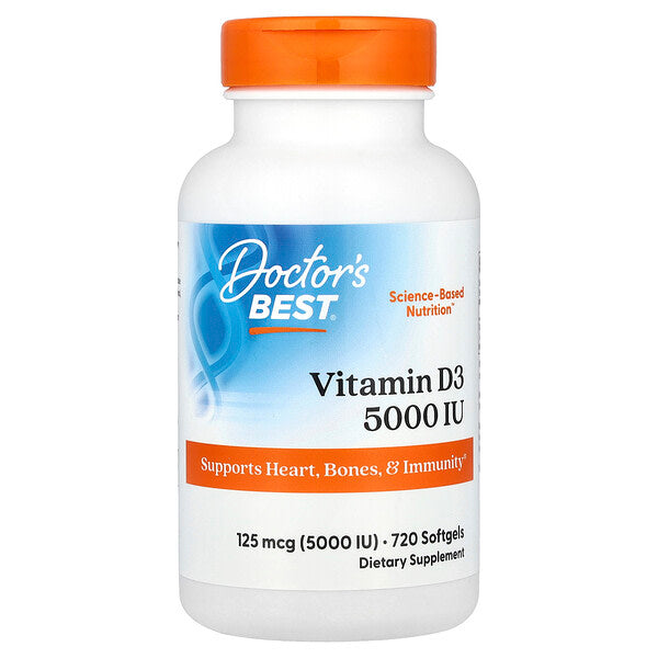 Doctor's Best Vitamin D3 125 Mcg 5000 IU 720 Softgels