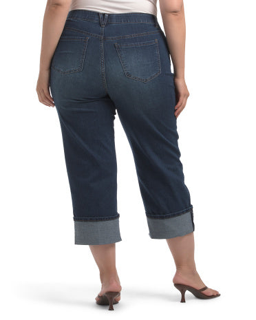 D. JEANS Plus Comfort Waist Straight Ankle Cins