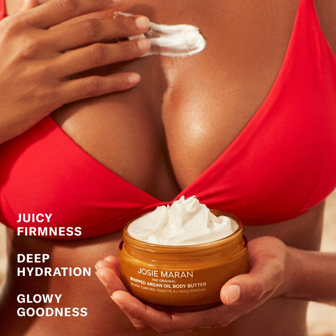 JOSIE MARAN Vanilla Bean - Əridilmiş Argan Yağı Bədən Kremi Yenidən Doldurula Bilən Şüşə