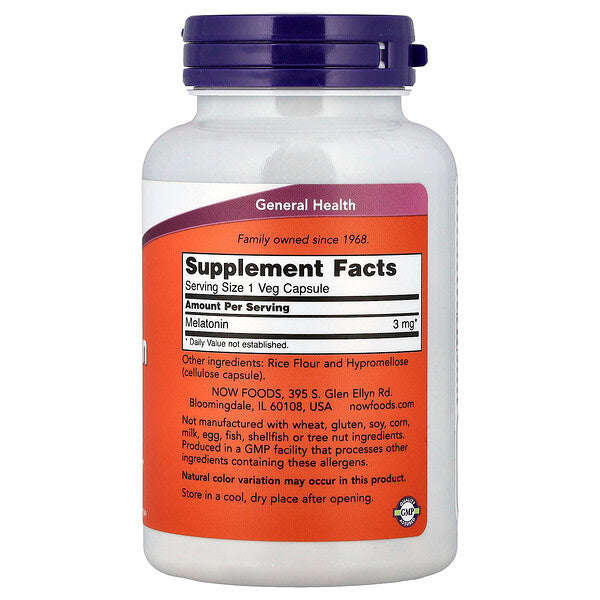Now Foods Melatonin 3 Mg 180 Veg Kapsul YoxYox