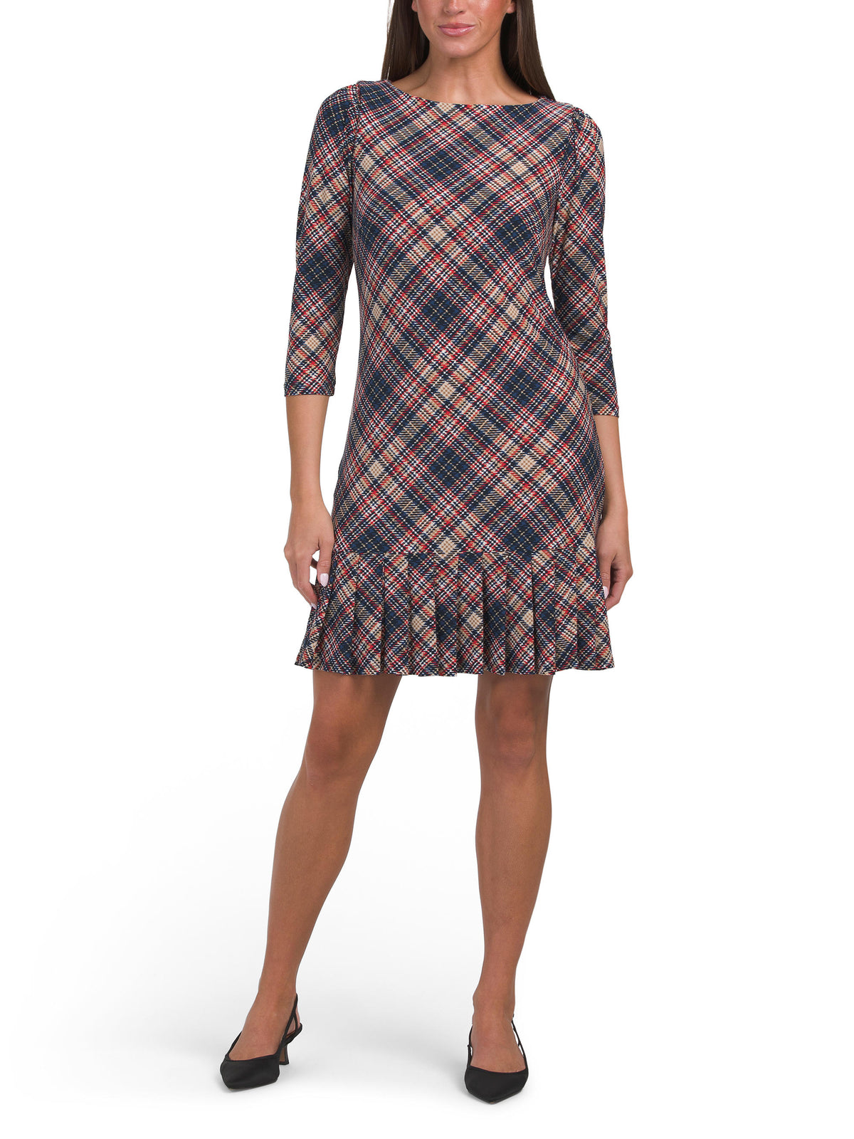 Double Knit Ruffle Hem Mini Geyim