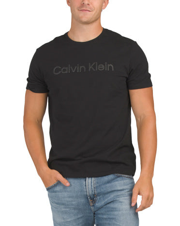 Qısa Tərəfli Tonal Standart Loqo Ekipaj Boyunlu Köynək