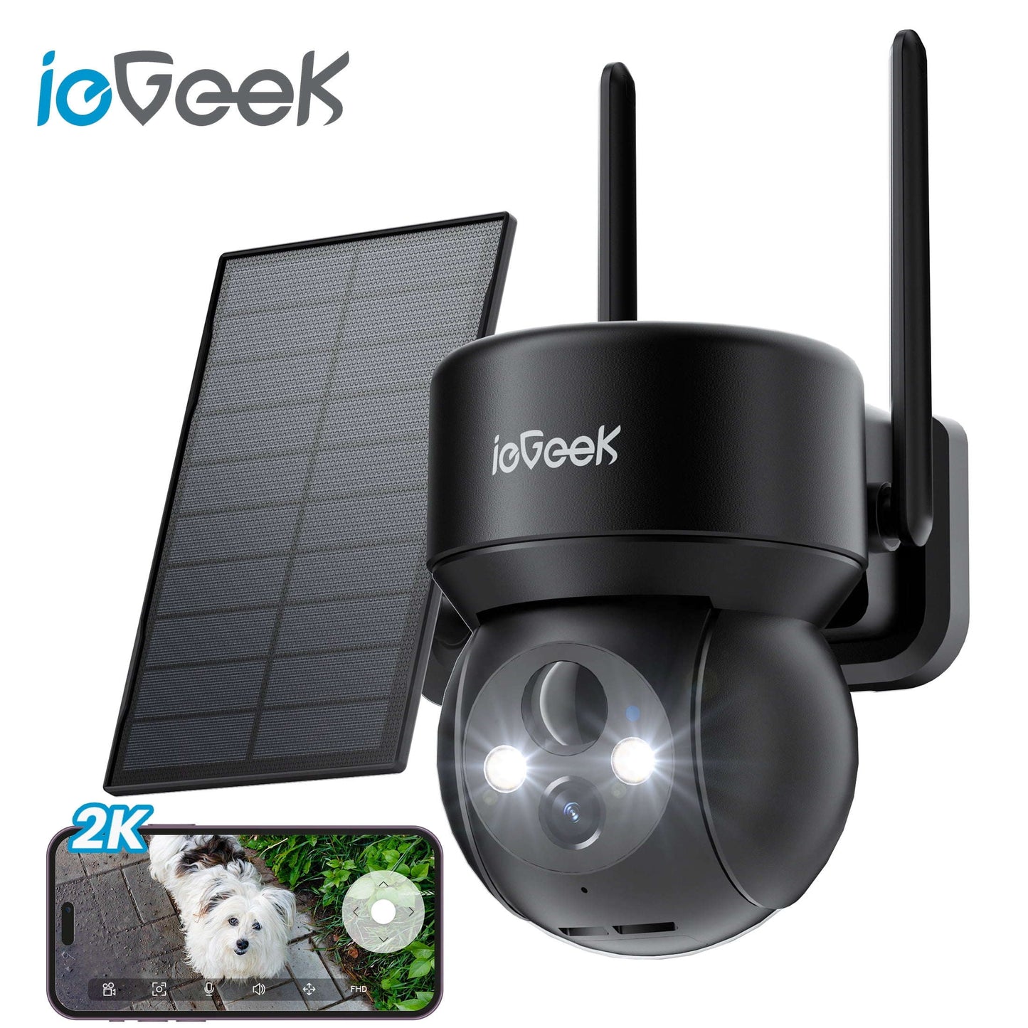 ieGeek Wireless Outdoor Security Camera 2K 360° PTZ Solar Güneş Enerjili YoxYox