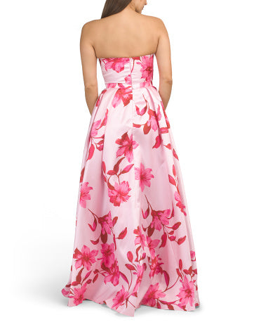 RENE BY RENE RUIZ Çiçəkli Strapless Geyim Floral Applique Detalı ilə