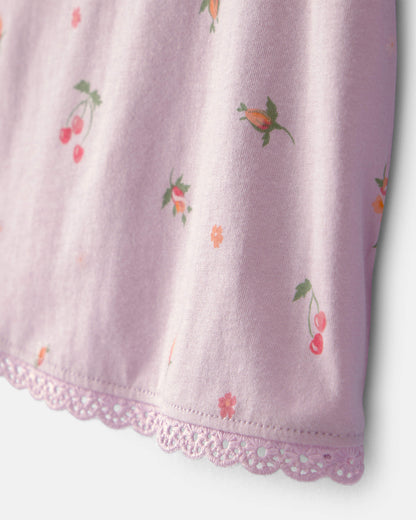 OshKosh B'gosh Toddler Qız Çiçəkli Bluzka - Bənövşəyi