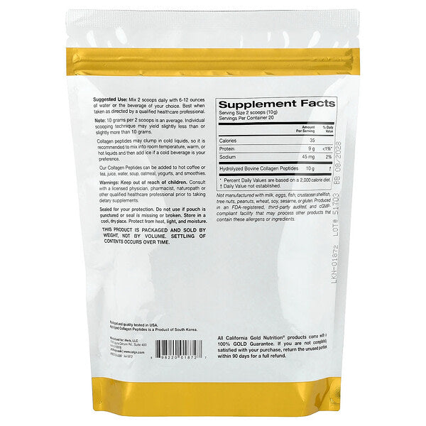 California Gold Nutrition Hidrolizə Kollagen Peptidləri Tip I III Ləzzətsiz 200g