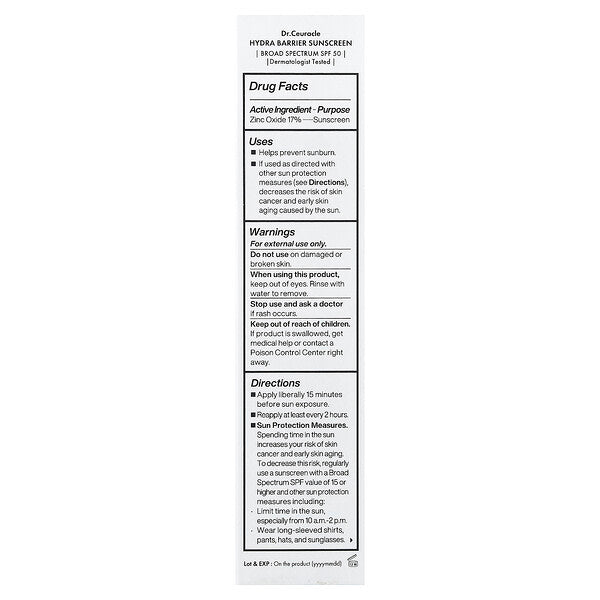 Dr Ceuracle Hydra Barrier Günəş Kremi SPF 50 50ml