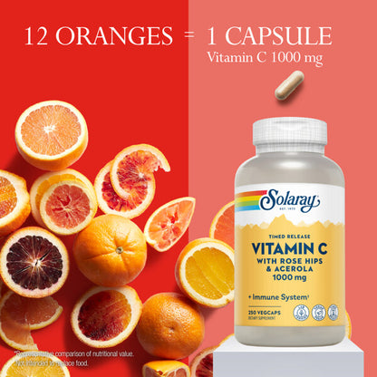 Solaray Timed Release Vitamin C Qülaqlı Itburnu Aserola 1000 Mq 250 Veq Kapsul