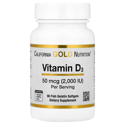 California Gold Nutrition D3 Vitamini 50 Mcg 2000 IU 90 Balıq Jelatini Softgel