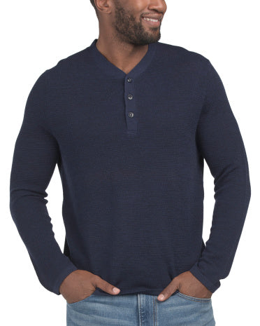 BONOBOS Merino Yunu Qarışığı Henley Yaxası Sviter