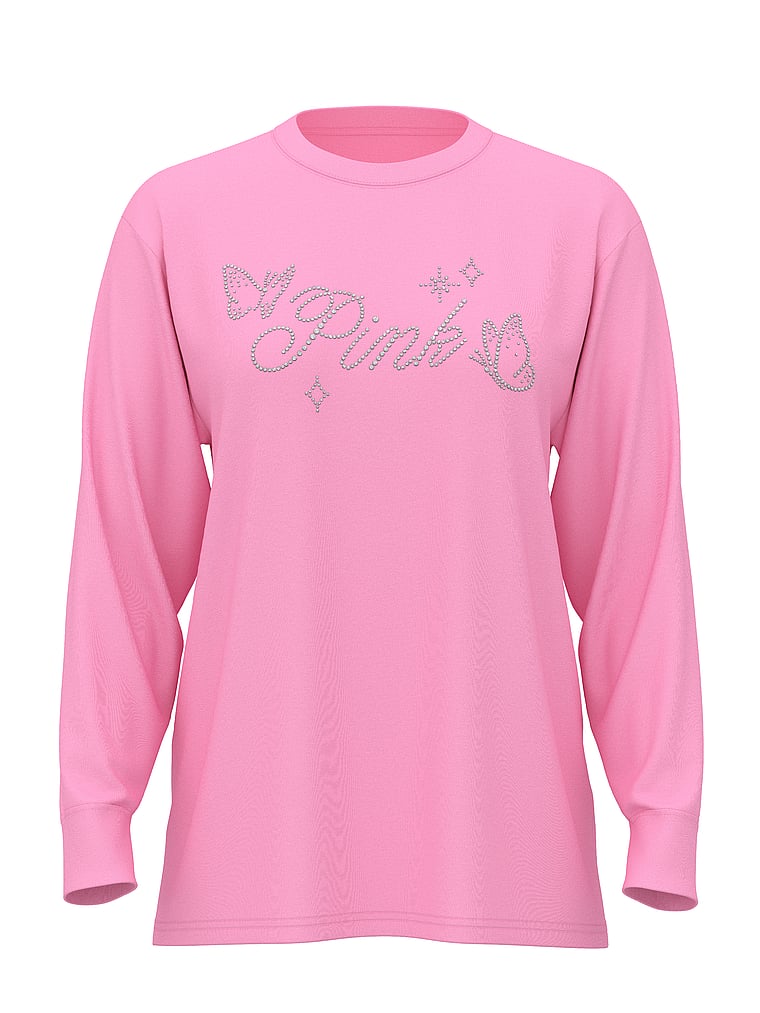 PINK Campus Cotton™ Long-Sleeve Tee