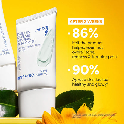 innisfree Daily UV Mineral Koreyan Günəş Kremi SPF 45 Hialuron Turşusu ilə Üz və Bədən üçün