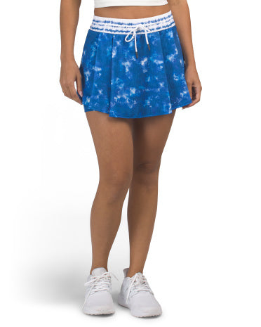 LUCKY IN LOVE UPF 50 Yüksək Bel Shibori Çizgili Skort